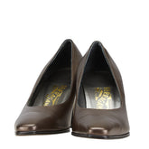 サルヴァトーレフェラガモ パンプス ハイヒール サイズ:8 1/2C ブラウン レザー レディース Salvatore Ferragamo 【中古】